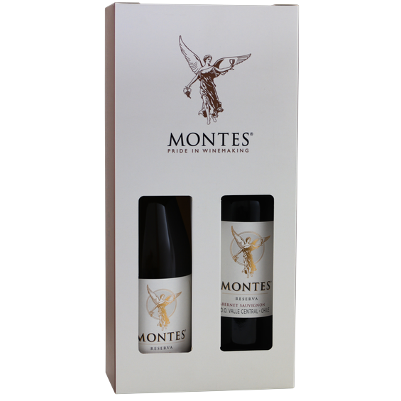 Montes Cabernet Sauv + Chardonnay Res 2x 0,75 in Giftbox